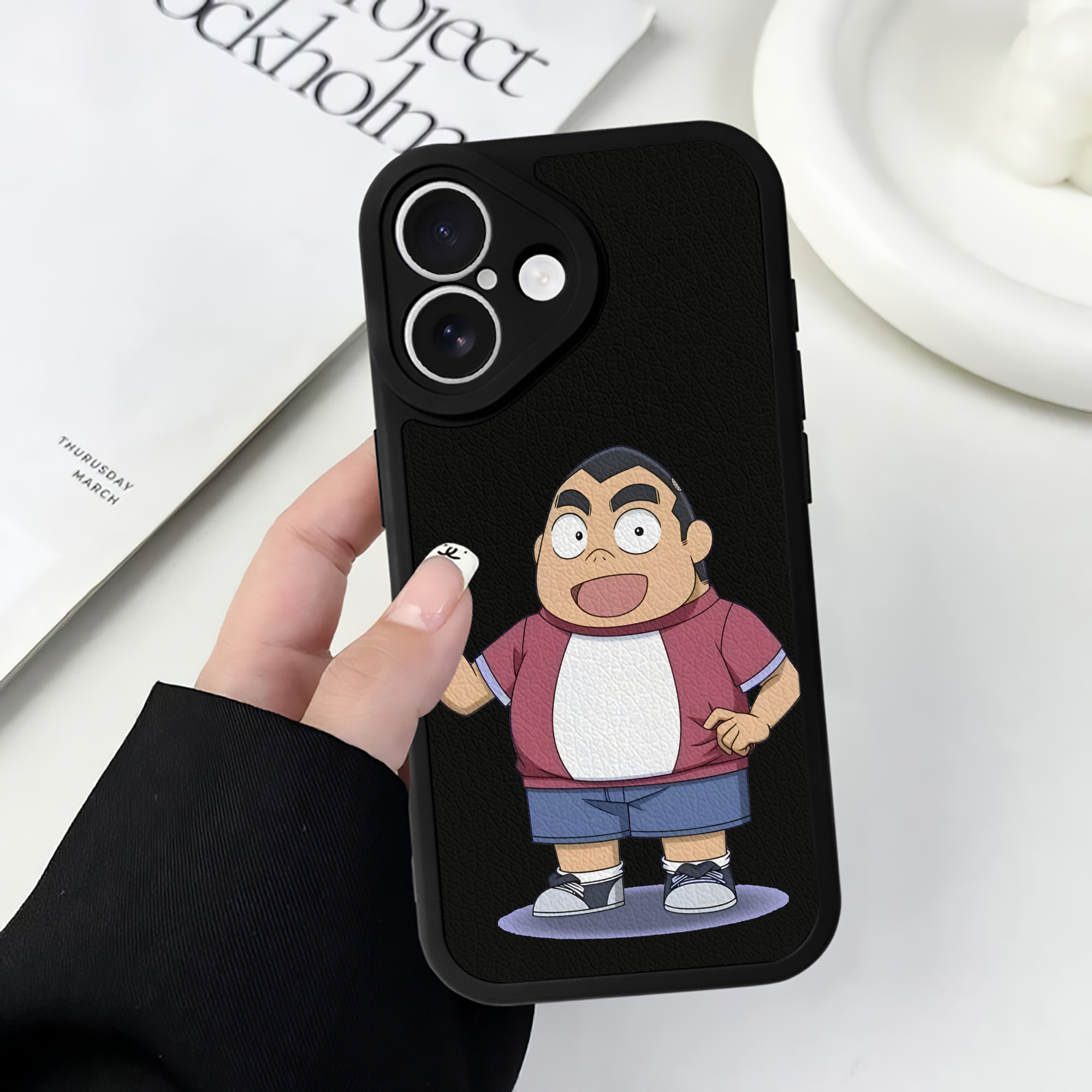 （画像用） 名探偵コナン 小嶋 元太 こじま げんた Detective Conan Kojima Genta 【iPhone 16シリーズ対応】シリコンスマホケース（レザー調） 材質：シリコン